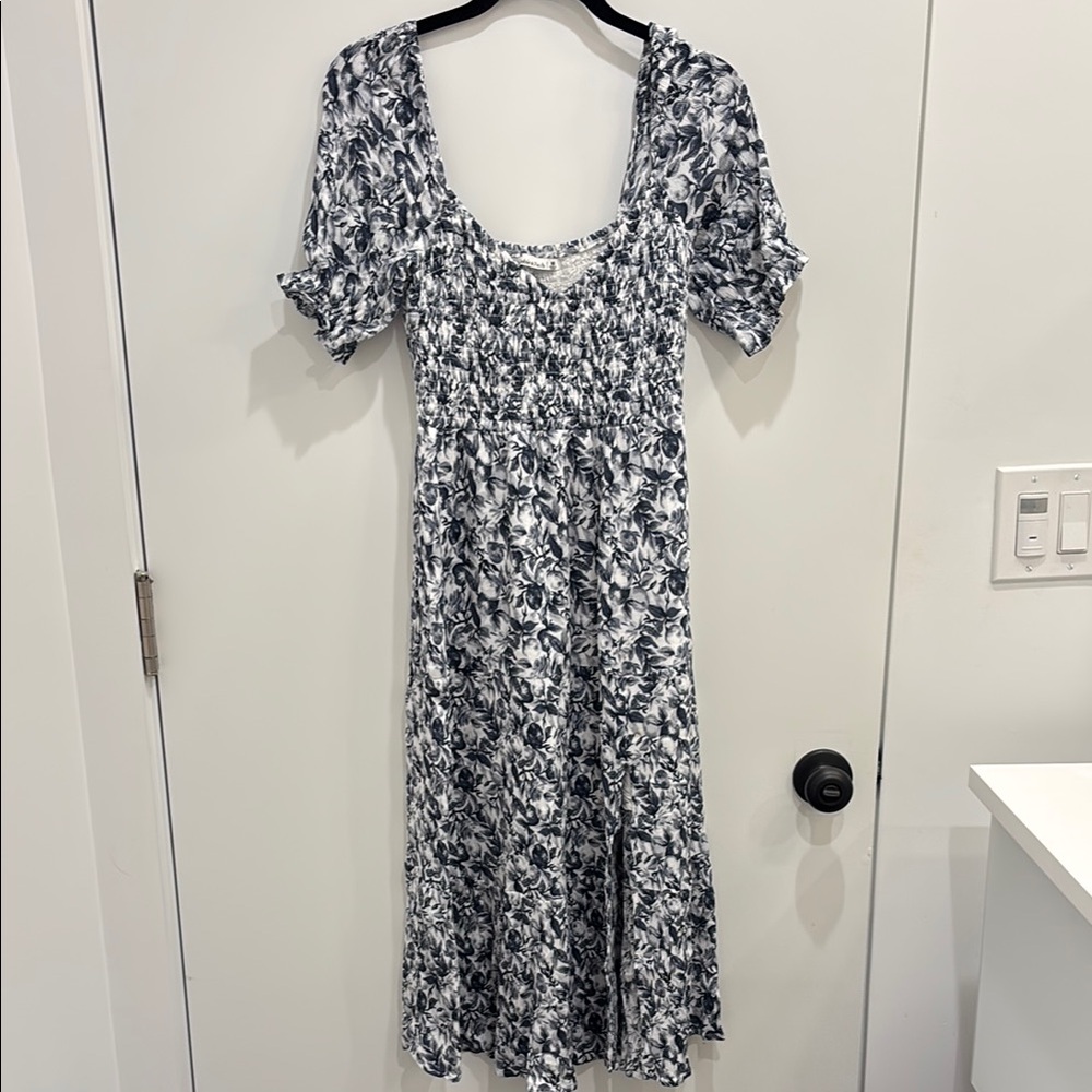 Floral Black and White Dress